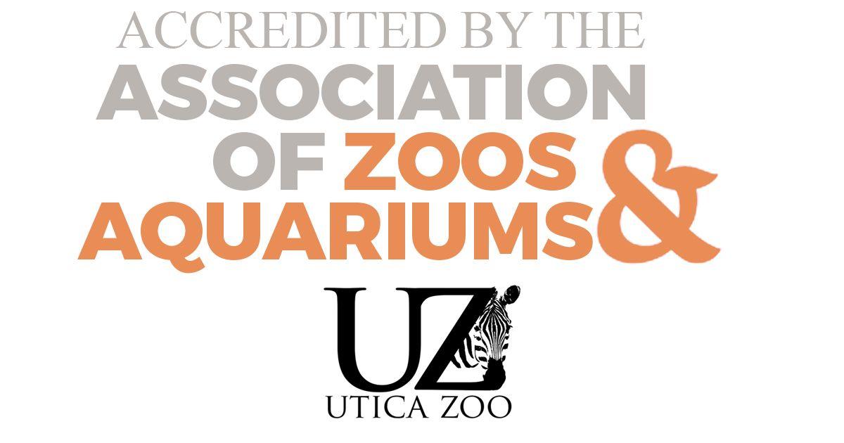 Green Red-Orange Zoo Logo - The Utica Zoo. Proudly AZA Accredited. Utica, NY