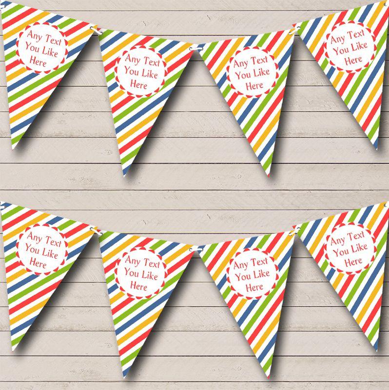 Green Red-Orange Zoo Logo - Yellow Blue Green Red Stripes Personalised Children's Birthday Party ...
