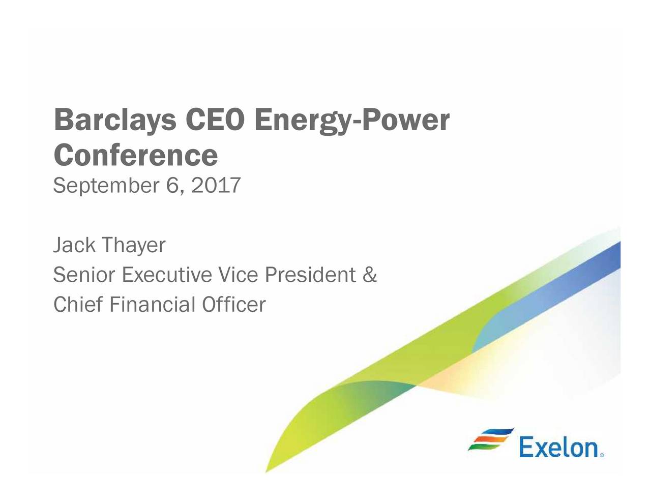 Exelon Corporation Logo - Exelon Corporation (EXC) Presents At Barclays CEO Energy-Power ...