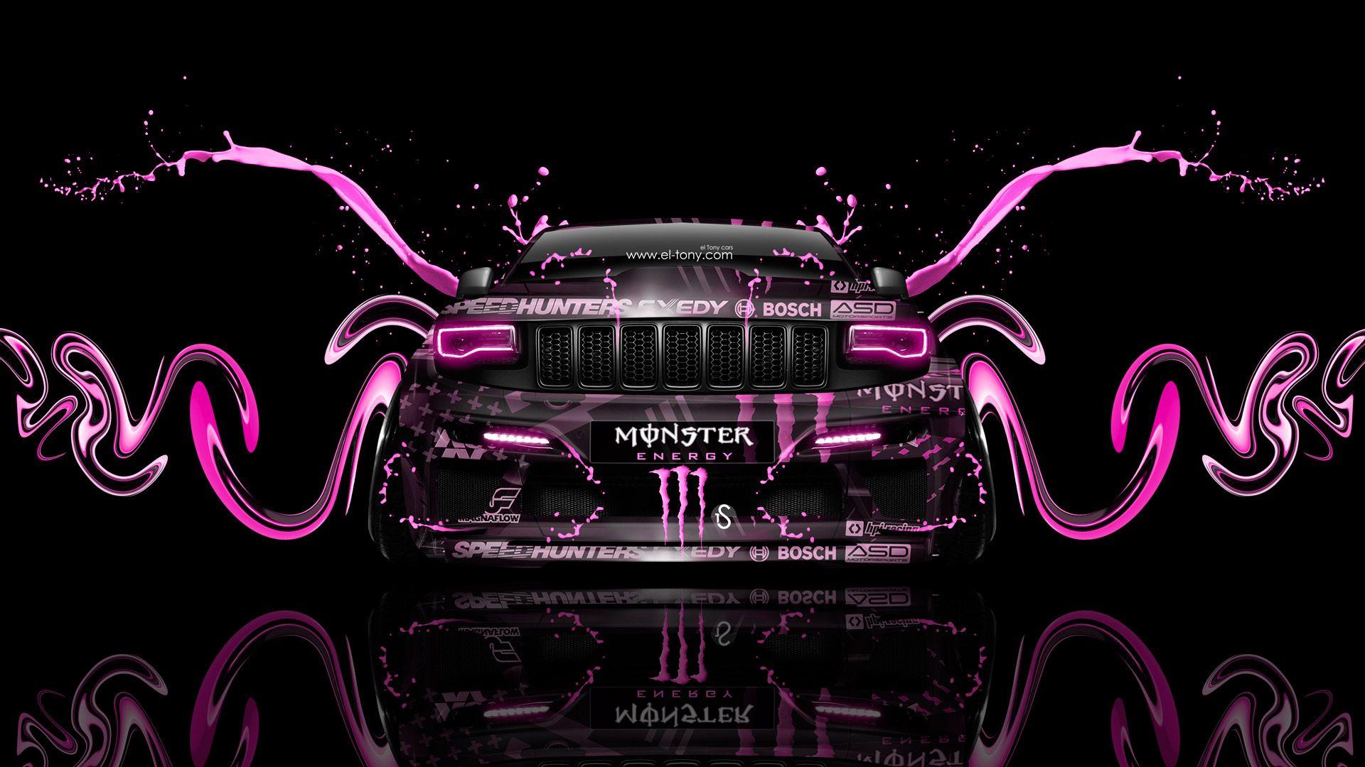 Pink Jeep Logo - Monster Energy Jeep Grand Cherokee SRT8 Front Plastic Car 2014 | el Tony