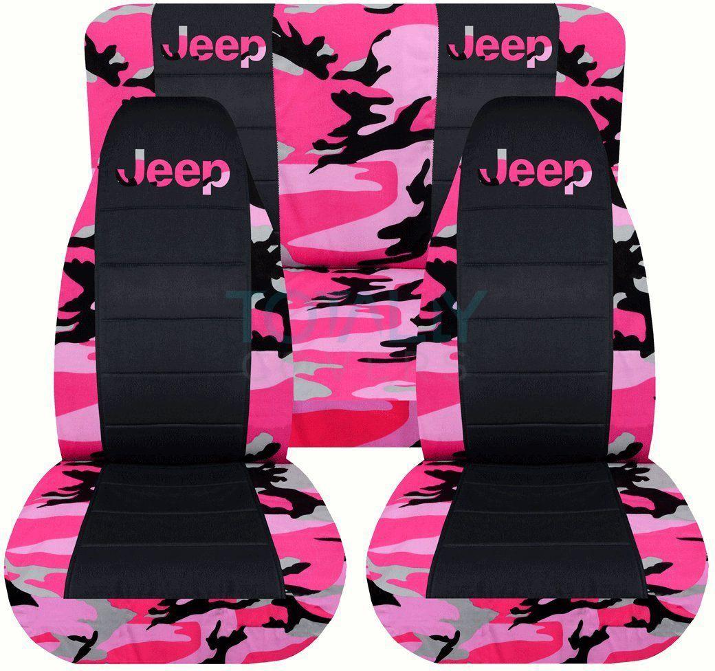 Pink Jeep Logo - Jeep Wrangler YJ/TJ/JK 1987-2018 Camo & Black Seat Covers Front ...