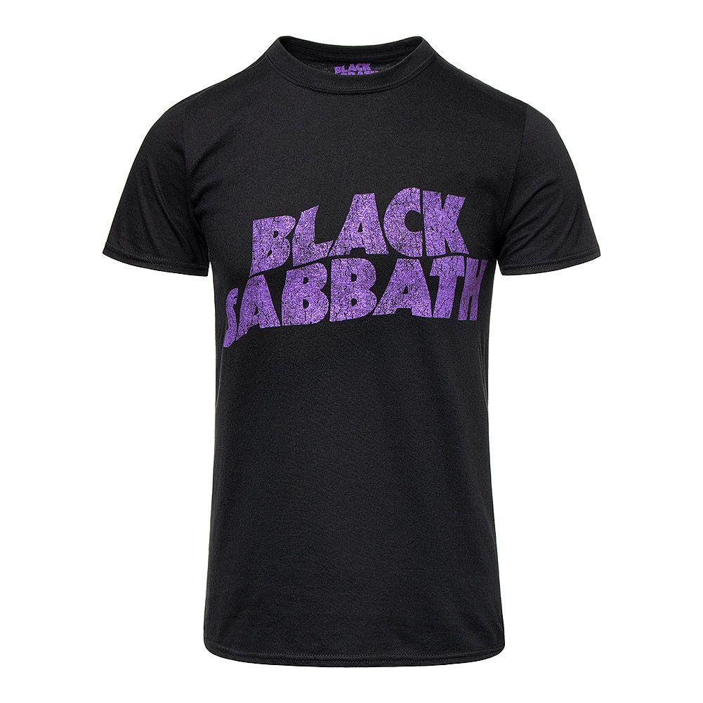 Purple and Black Logo - Official T Shirt BLACK SABBATH Black & Purple WAVY LOGO Print Band