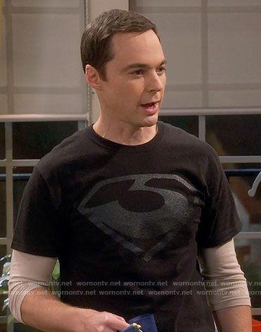Zod Superman Logo - WornOnTV: Sheldon's black Man of Steel Zod T-shirt on The Big Bang ...