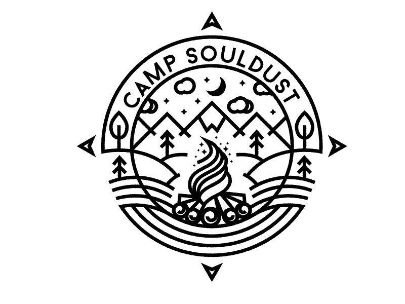 Cool Camp Logo - Minimalistic scenery for Camp Souldust jaar plan. Logo