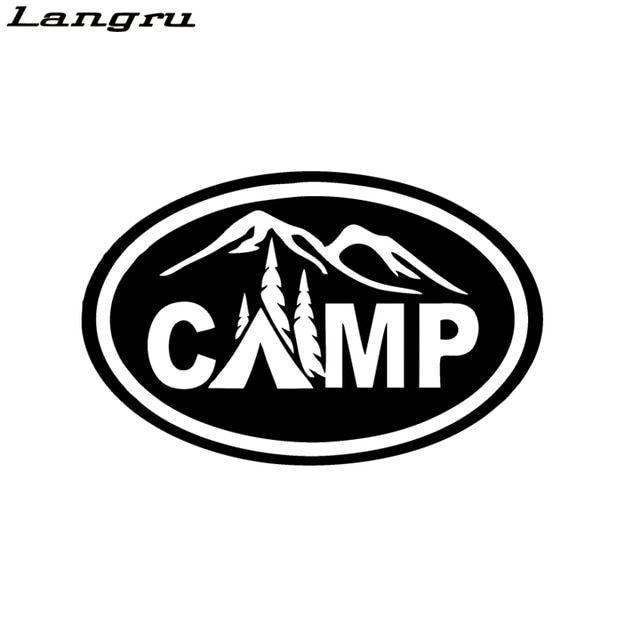 Cool Camp Logo - Langru Camper Camping Camp Tent Oval Tent Hiker Hiking Vinyl Decals