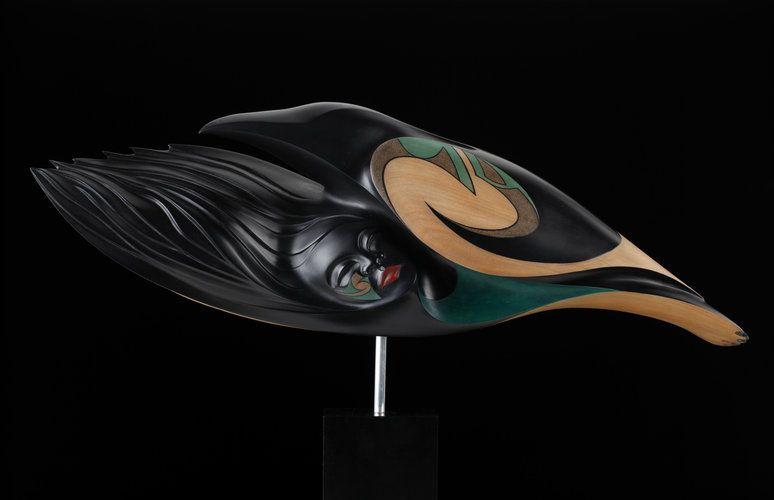 Crow and Woman Logo - Crow Medicine Woman by Rex Homan, Māori artist (KRX120201)