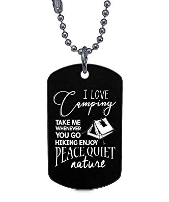 Cool Camp Logo - CARONECK I Love Camping Dog Tag, Cool My Camp Necklaces (Dog Tag ...