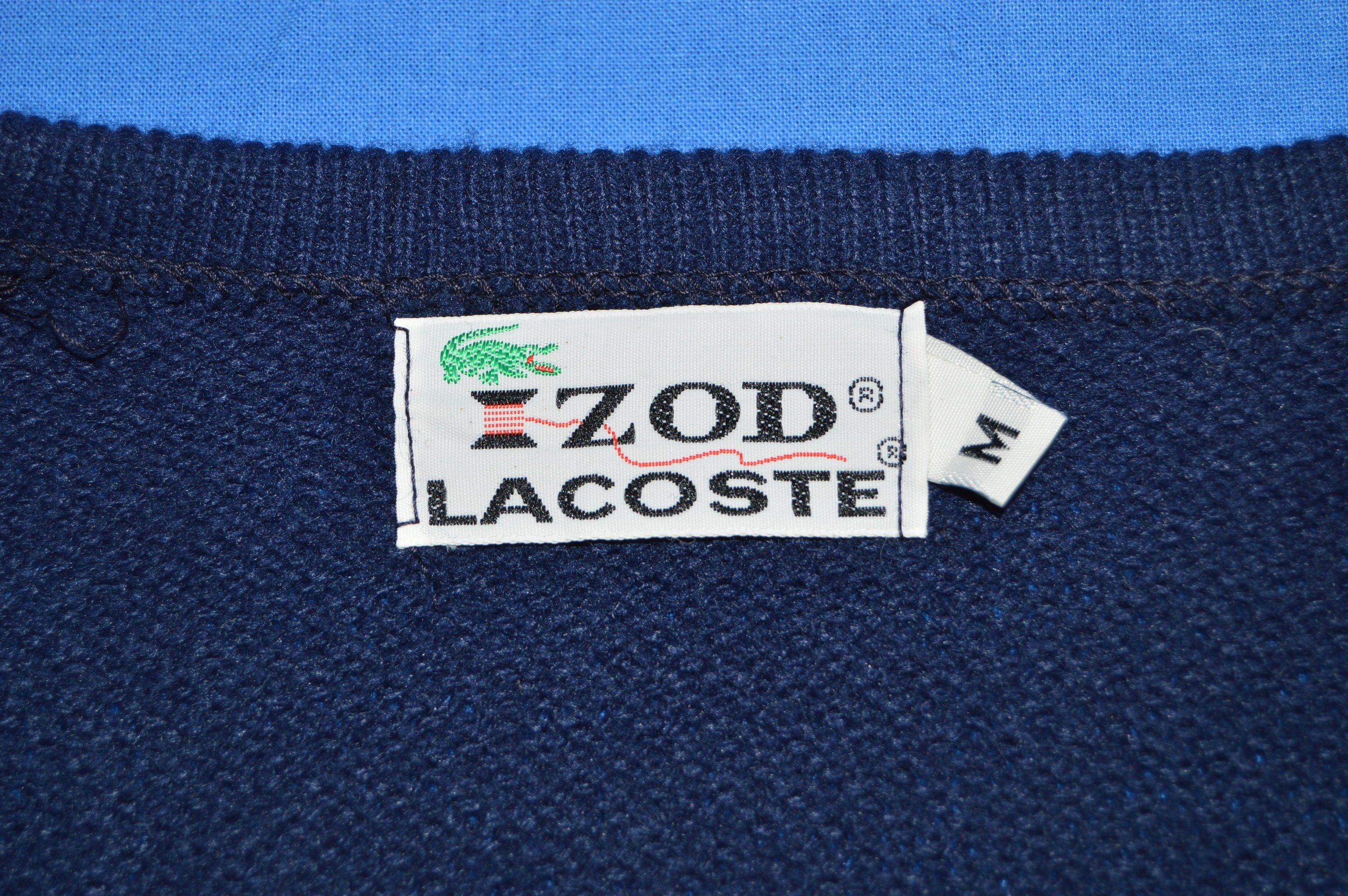 Izod Lacoste Logo - 80s Blue Izod Lacoste Pullover Sweater Medium - The Captains Vintage