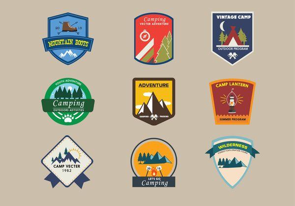 Vintage Camp Logo - Camping logo sets in vintage style illustration Free vector in Adobe ...