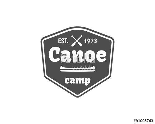 Vintage Camp Logo - Vintage mountain, rafting, paddling, canoeing camp logo, label ...