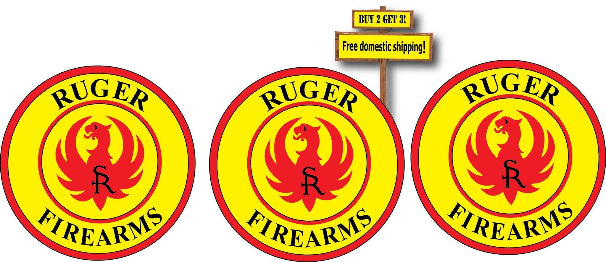 Ruger Firearms Logo - Ruger Firearms Logo Full Color Guns Decal Sticker (1 Pack = 3 Decal ...