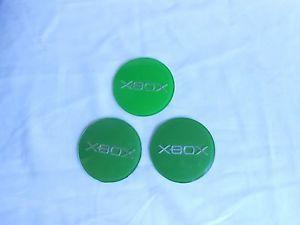 Small Xbox Logo - Lot of 3 GREEN LOGOS FOR ORIGINAL XBOX Small scratches