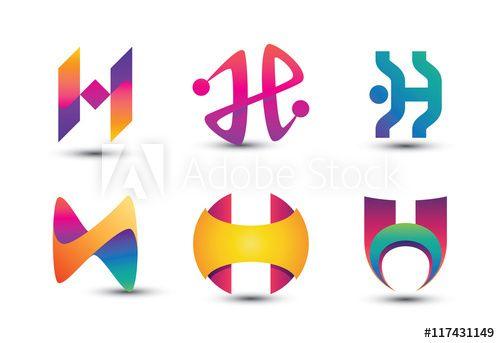 Colorful H Logo - Abstract Colorful H Logo - Set of Letter H Logo - Buy this stock ...