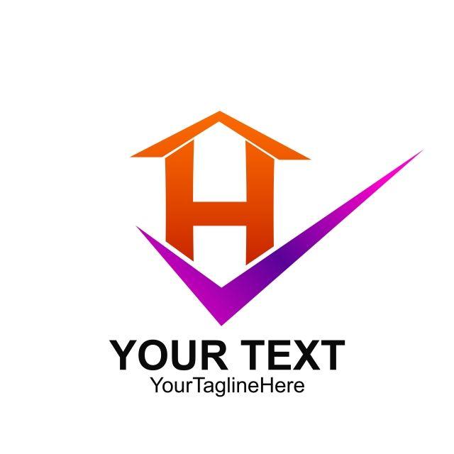 Colorful H Logo - initial letter h logo template colorful check home design Template ...