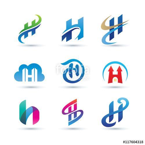 Colorful H Logo - Set of Abstract Letter H Logo - Vibrant and Colorful Icons Logos ...