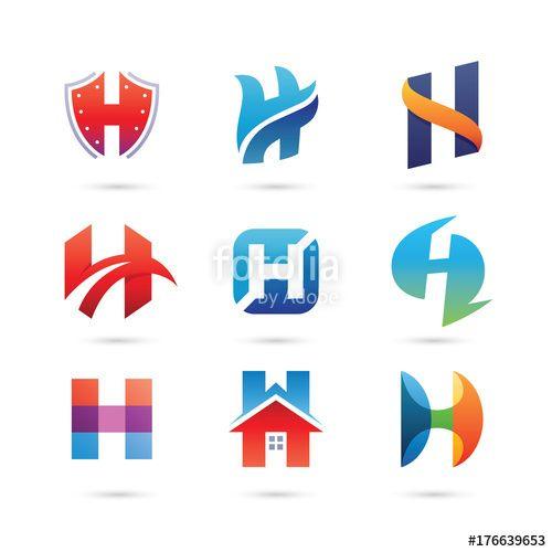 Colorful H Logo - Set of Letter H Logo Vector - Colorful Modern Logo