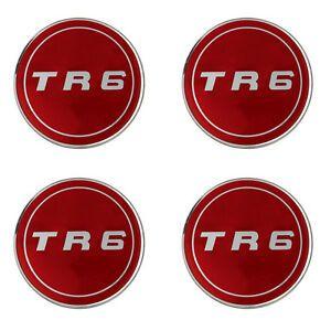 Triumph TR6 Logo - Triumph TR6 Red Logo Self Adhesive Set of 4 Gel Wheel Centres