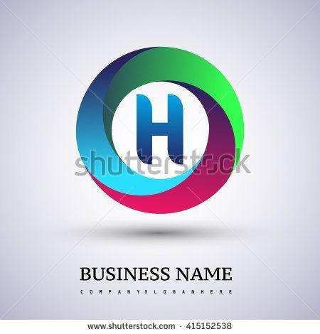 Colorful H Logo - H letter colorful logo in the circle. Vector design template ...