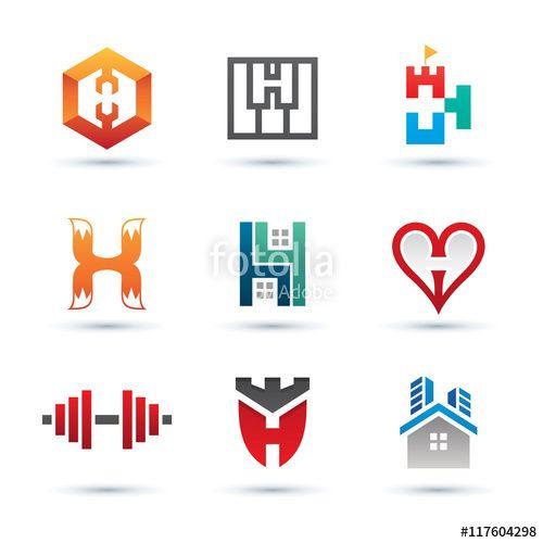 Colorful H Logo - Set of Abstract Letter H Logo - Vibrant and Colorful Icons Logos ...