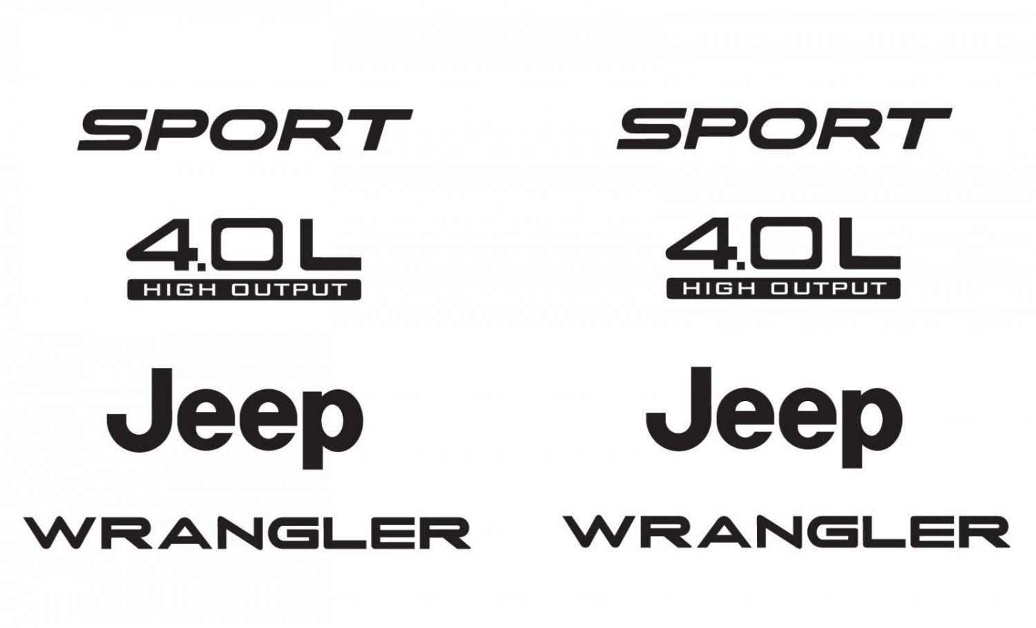 Jeep Wrangler Sport Logo - Jeep Sport 03-06 Vinyl Refresh Kit TJ 4.0L Stickers Emblem