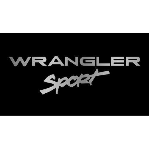 Jeep Wrangler Sport Logo - Personalized Jeep Wrangler Sport License Plate on Black Steel