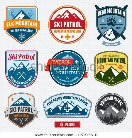Mountain Ski Logo - Merit Badges Vector Patrol mountain badges and | Font Love | Logos ...
