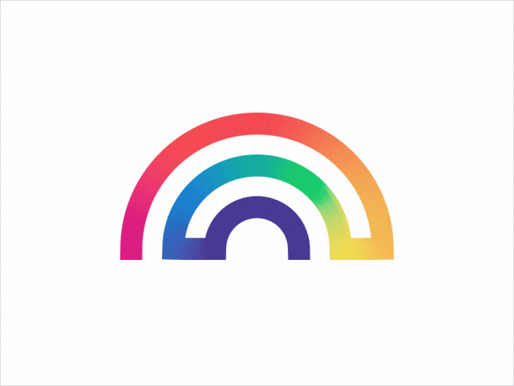 Rainbow Logo - Lined Rainbow Logo design | rainbow! | Logo design, Logos, Logo ...