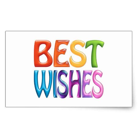 Best Wishes Logo - BEST WISHES Fun Colourful 3D Like Logo Rectangular Sticker
