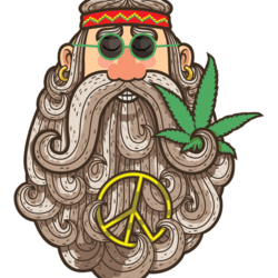 Hippie Cartoon Logo - OL' Hippie 420, Ca Marijuana Delivery Service
