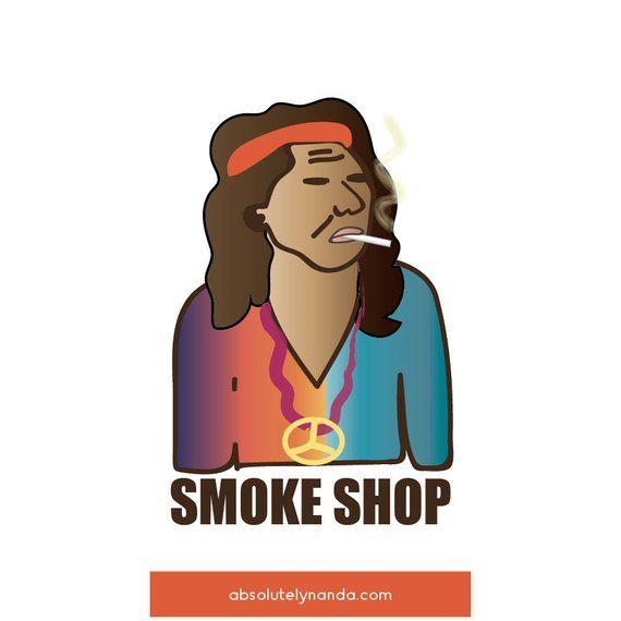 Hippie Cartoon Logo - Hippie Logo Native American Logo Smoke Shop Logo | Etsy