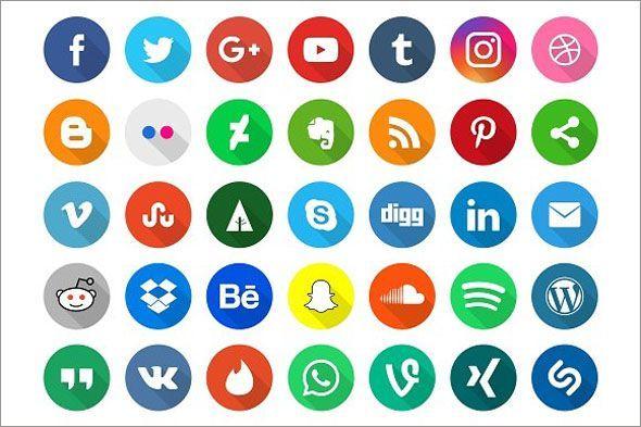 Pattern in a Social Media Logo - Photo Realistic Modern Social Icon. My Template Designs
