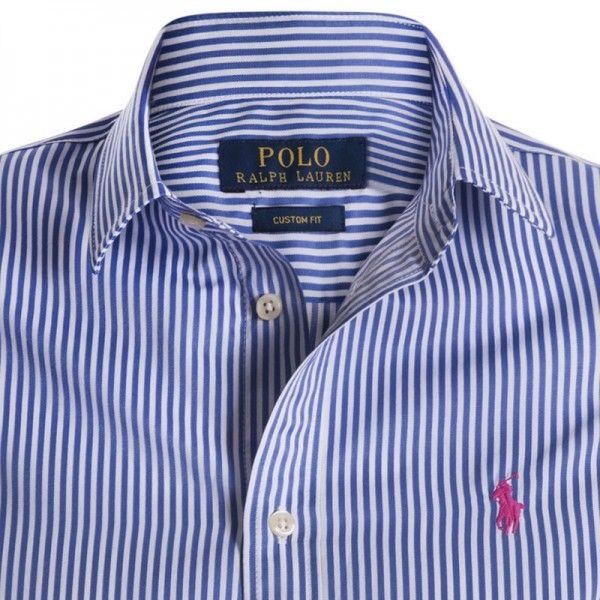 Striped Blue and White Logo - New Polo Ralph Lauren Blue/White Striped Logo Long Sleeve Shirt S ...