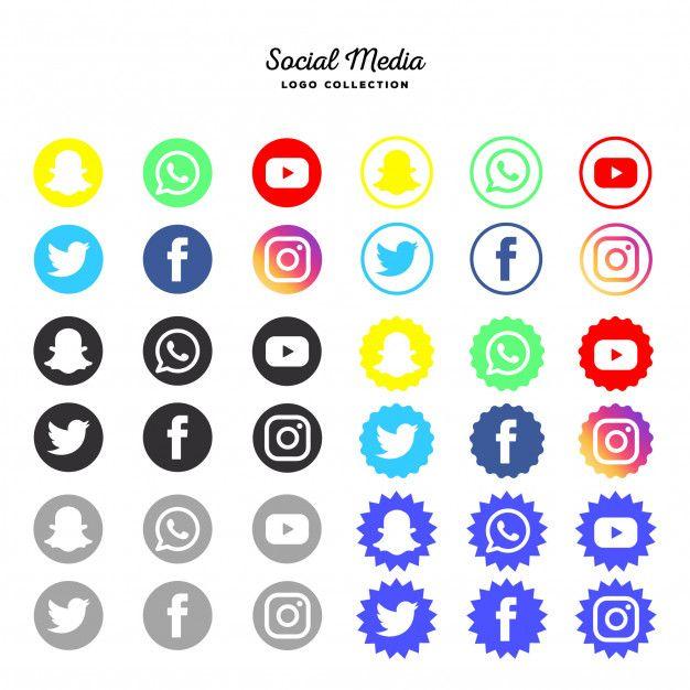 Pattern in a Social Media Logo - Social media logotype collection Vector