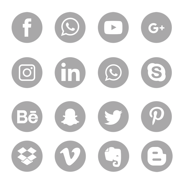 Pattern in a Social Media Logo - Gray Social Media Icons Set Logo Symbol, Social, Media, Icon PNG and ...