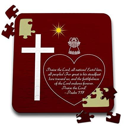 Red Heart with White Cross Logo - 3DRose Alexis Design Christmas Bible Verses