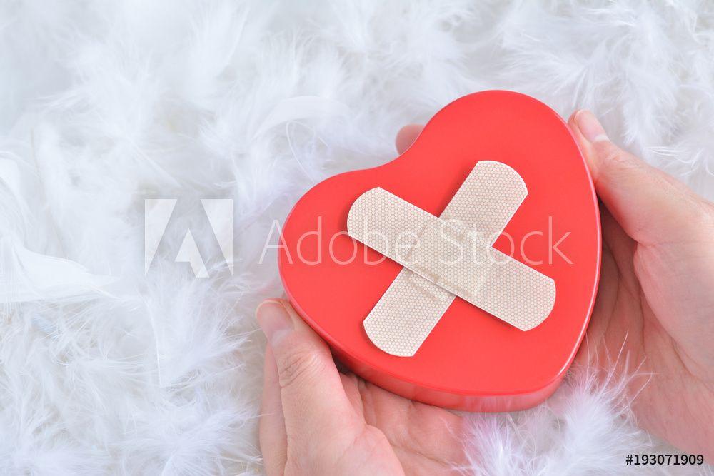 Red Heart with White Cross Logo - Photo & Art Print Red heart on white feather
