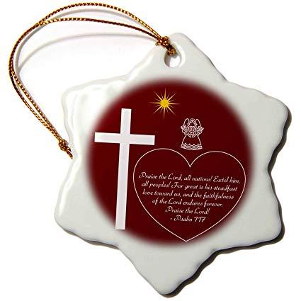 Red Heart with White Cross Logo - 3DRose Alexis Design Christmas Bible Verses