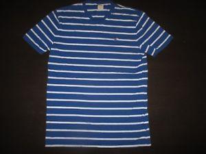 Striped Blue and White Logo - Nice HOLLISTER Stripe Crew Neck T-Shirt Blue White Striped Chest ...