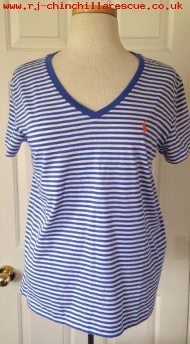 Striped Blue and White Logo - Official Womens Ralph Lauren Polo Pony Logo Blue White Striped V ...