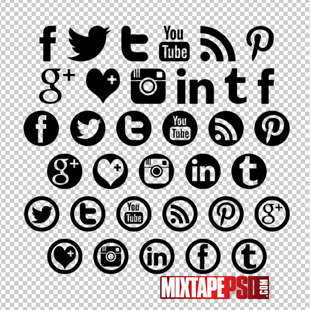 Pattern in a Social Media Logo - Free Black Social Media Logos - MIXTAPEPSD.COM