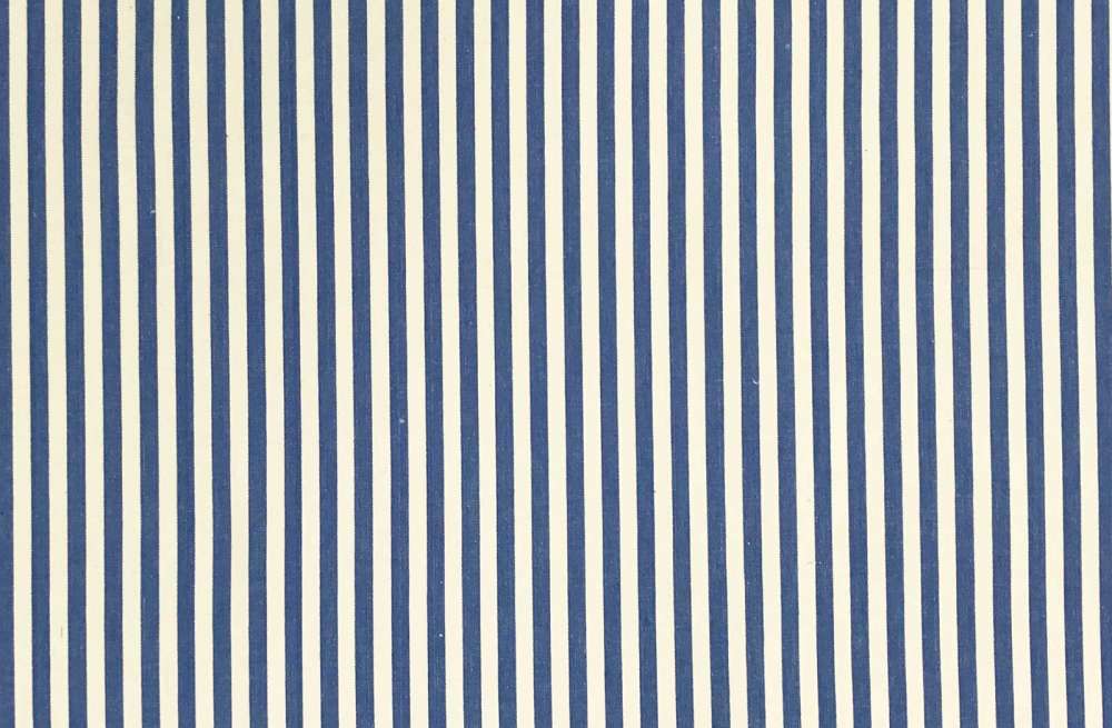 Striped Blue and White Logo - Cotton Fabric with thin Blue and White Stripes | The Stripes Company UK