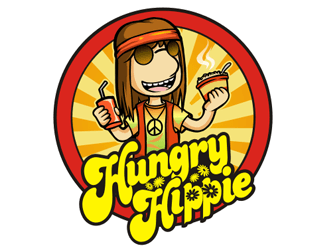 Hippie Cartoon Logo - Hungry Hippie logo design - 48HoursLogo.com