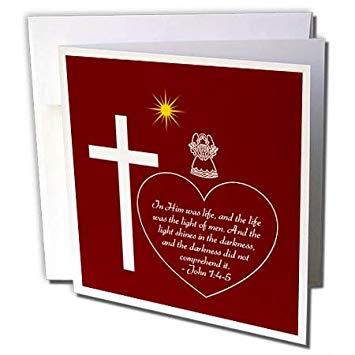 Red Heart with White Cross Logo - Amazon.com : 3DRose Alexis Design Christmas Bible Verses