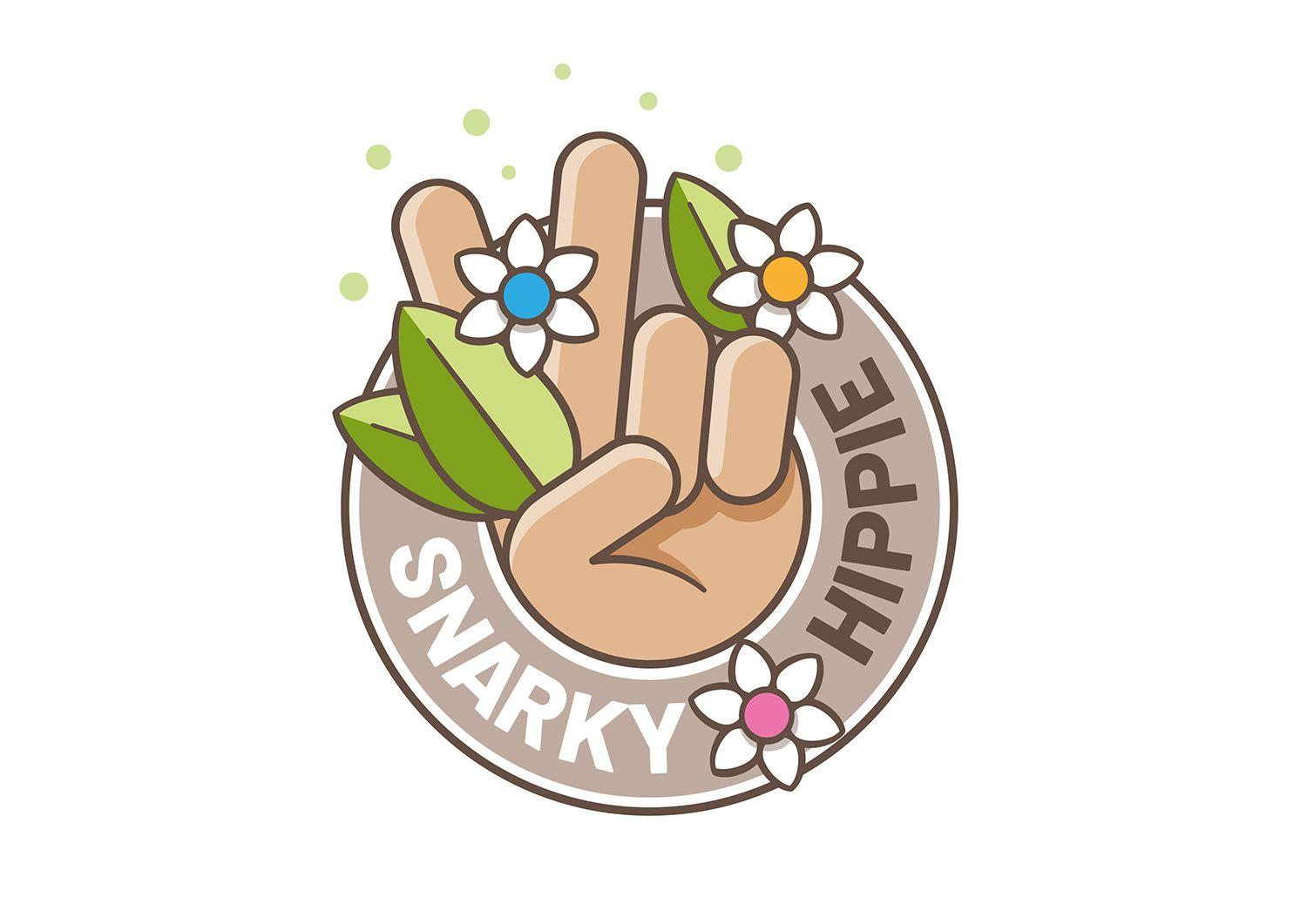 Hippie Cartoon Logo - Playful, Personable Logo Design for Snarky Hippie