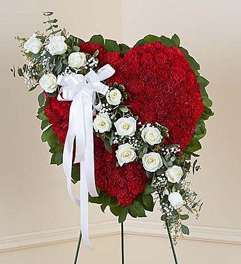 Red Heart with White Cross Logo - Standing Heart, Wreath & Cross