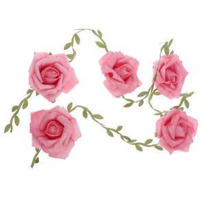 Rustic Rose Flowers Logo - Rustic Rose Flower Hanging Garland Wedding Decoration Banner 100cm