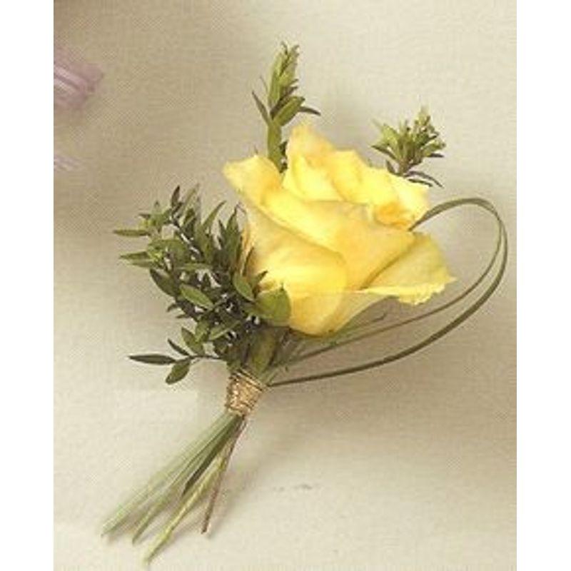 Rustic Rose Flowers Logo - Yellow Rustic Rose Boutonniere Petal Town Flowers Wine Country