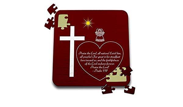 Red Heart with White Cross Logo - 3DRose Alexis Design Christmas Bible Verses