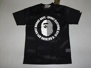 BAPE Football Logo - bape sport mesh football black tee M