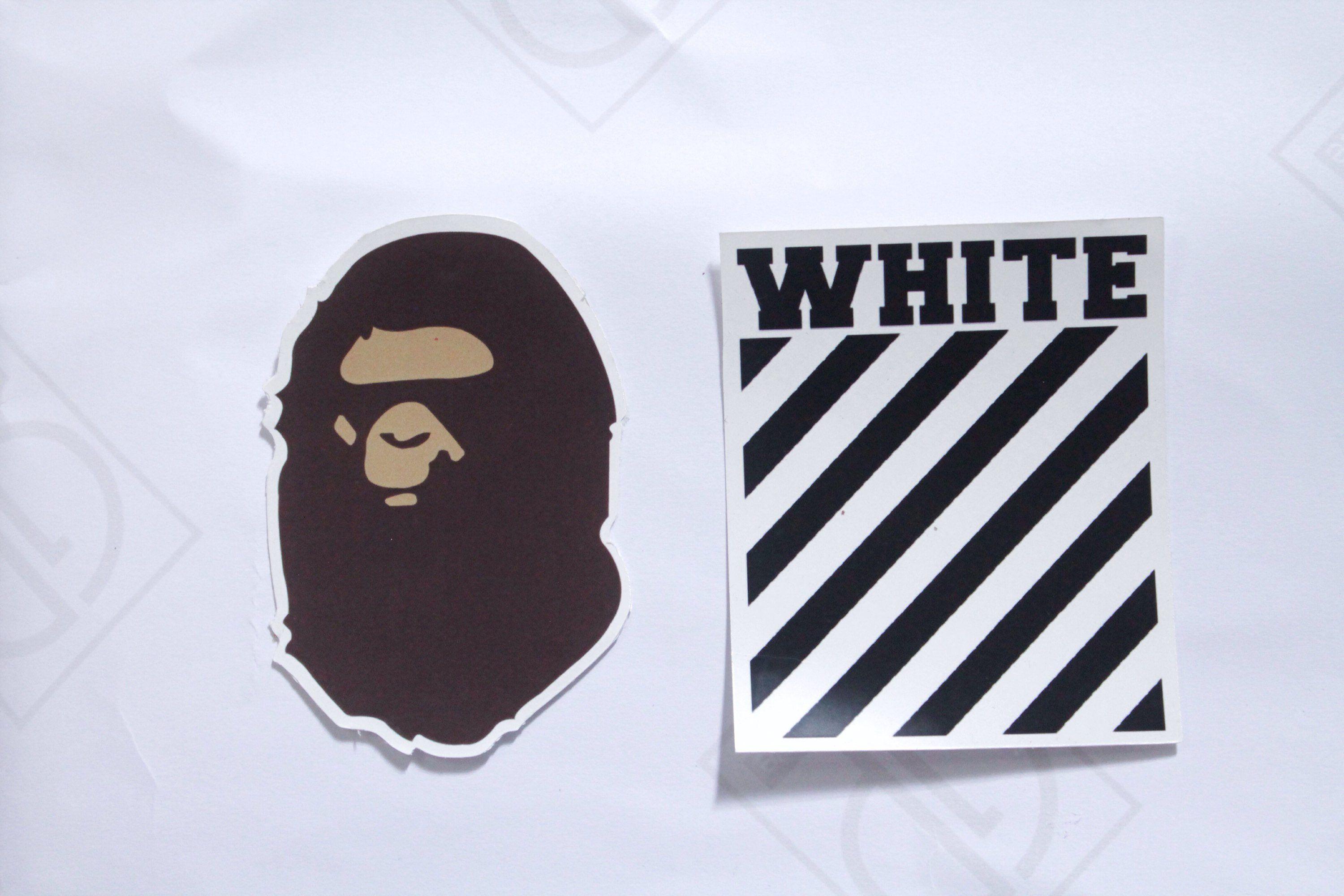 BAPE Football Logo - 2 pcs stickers bathing ape and off-white sticker sticker | Etsy